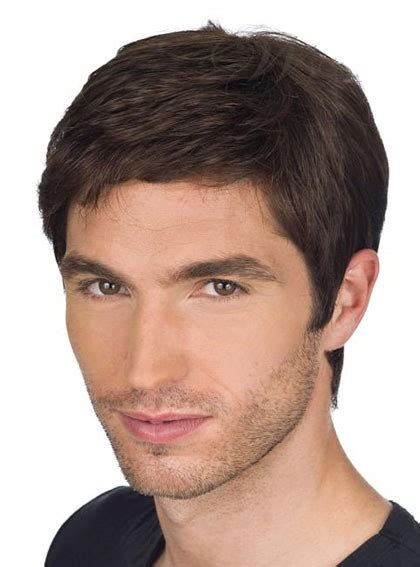 Mens Lace Front Mono Top Straight Human Hair Wigs Pixie Wigs Lace