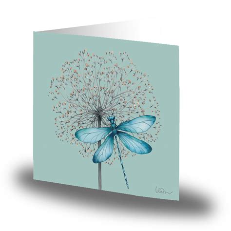 Blue Dragonfly Cards By Jojo Blomstrande Ting
