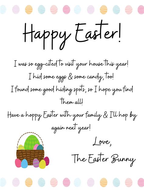 Printable Letters From The Easter Bunny