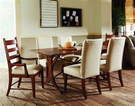 Set of 2 mission/shaker polyester/polyester blend upholstered dining side chair (wood frame) model #4540.6h842. Kincaid Homecoming Rectangular Dining Table Set with Patterson Upholstered Chairs in Vintage ...