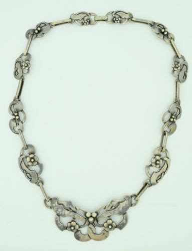 Lovely Art Nouveau Sterling Silver Necklace Antique Jewelry Art