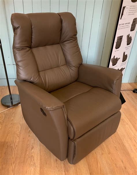 Clearance Img Victor Large Power Swivel Rocker Recliner In Leather