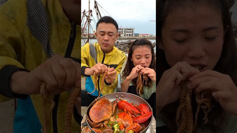 spicy seafood mukbang 🐙 asmr eating ps youtube
