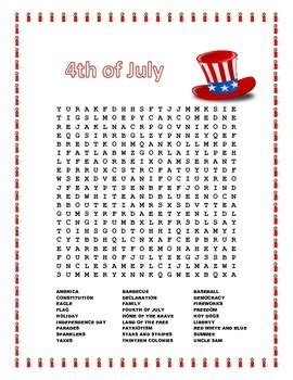 4th of july addition with balloons. 4th of July- Word Search and Double Puzzle with Hidden ...
