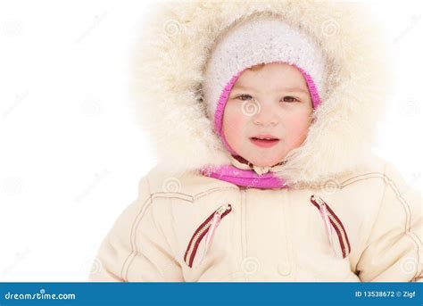 Petite Fille Dans La Couche Chaude Avec Le Capot Photo Stock Image Du