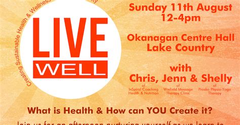 Inspiral Coaching Livewell Health And Wellness Event