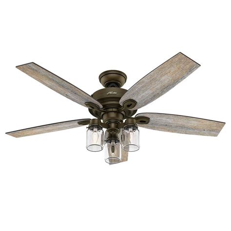 The hunter builder deluxe ceiling fan has been selected as one of the top value ceiling fans on amazon.com. Hunter Fan 52" Regal Bronze Ceiling Fan includes Three ...