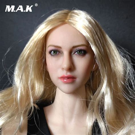 16 Scale Golden Hair Female Head Sculpt Beauty Girl Headplay For 12