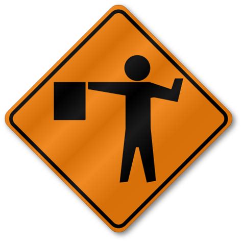 Flagger Symbol Roll Up Mesh Traffic Sign Corner Pockets Official