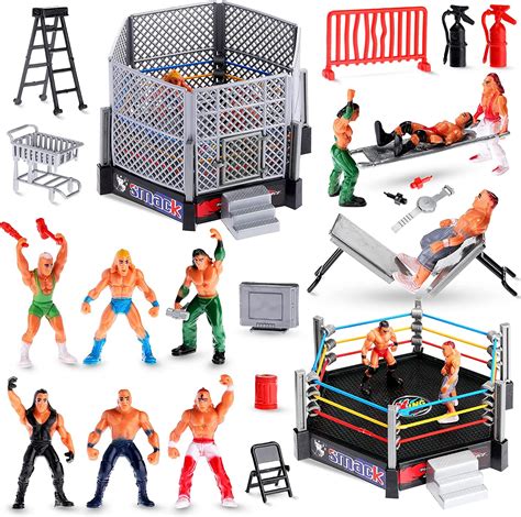 32 Pieces Wrestling Toys Wrestler Warriors With 12 Wrestlers Action