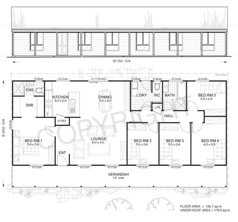 5 bedroom house plans, floor plans & designs for builders. Sandford 5 Bed Steel Frame Floor Plan | Met Kit Homes