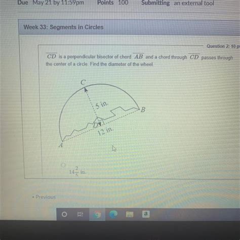 Cd Is A Perpendicular Bisector Of Chord Ab And A Chord Through Cd Passes Through The Center Of A