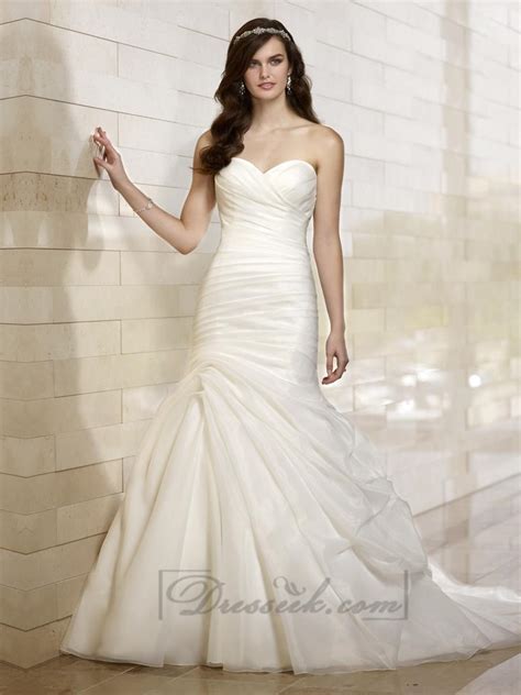 Stunning Organza Sweetheart Ruched Bodice Simple Wedding Dresses