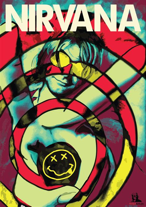 nirvana kurt cobain poster design behance