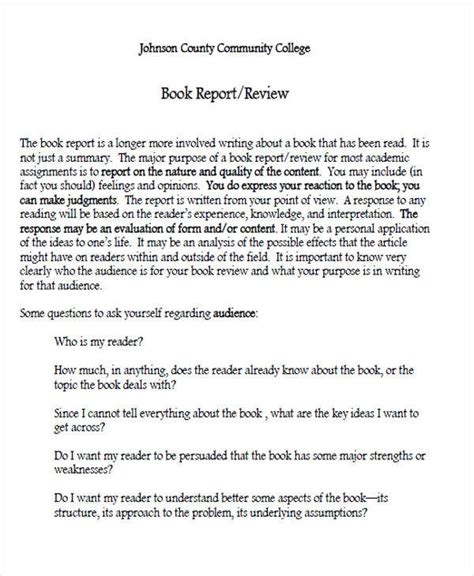 😎 College Report Examples How To Write A College Book Report Outline