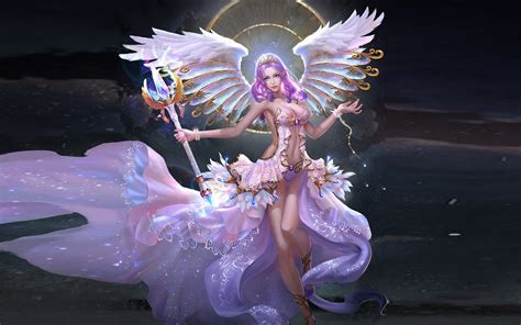Princess Angel Costume On Queen Golden Crystal Scepter