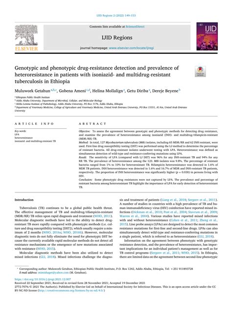 pdf genotypic and phenotypic drug resistant detection and prevalence of heteroresistance in
