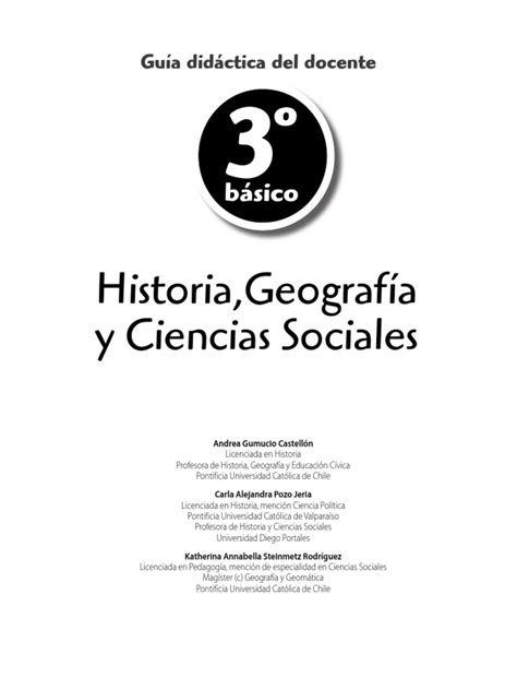 Historia Geografía Y Ciencias Sociales 3º Básico Guía Didáctica Del