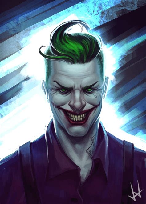 The Joker With Green Hair Is Smiling