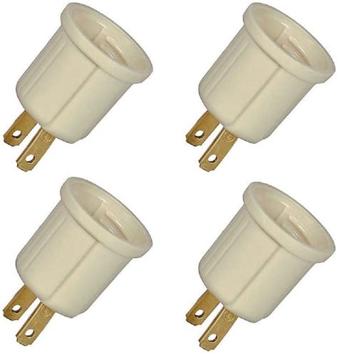 Light Bulb Socket Plug Converter Adapter 110v 4pk Outlets