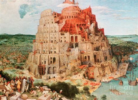 Tower Of Babel, 1563. Artist Pieter Drawing by Print Collector
