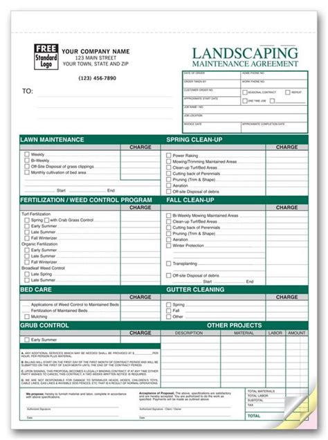 Lawn Maintenance Estimate Forms Invoice Template