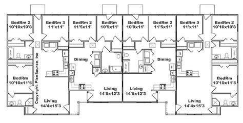 Fourplex Plan Plansource Inc Home Building Plans 39518