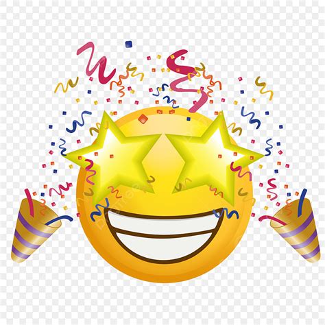 Excitement Emoji Vector Design Images Excited Emoji Party Happy Face