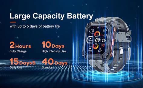 Lige Military Smart Watches For Men 5atm Waterproof Outdoors Sport