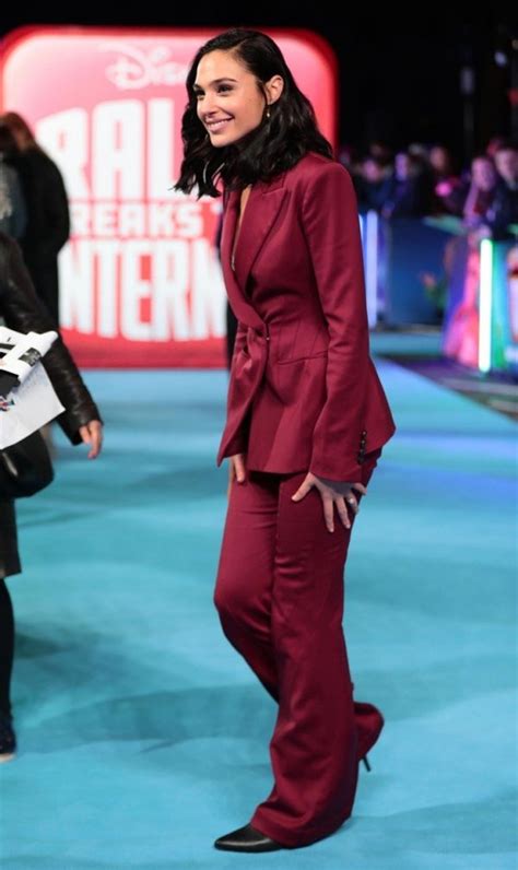 Gal Gadot Looks Fierce As She Power Dresses In A Red Suit For London Premiere Of Ralph Breaks