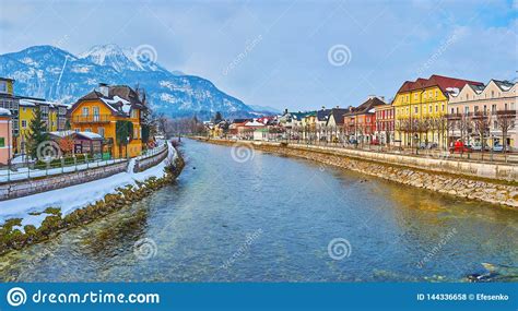 Traun River In Bad Ischl Salzkammergut Austria Editorial Stock Photo