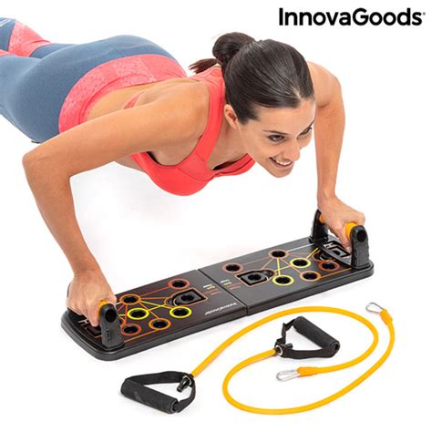 Push Up Board With Resistance Bands And Exercise Guide Pulsher Innovagoods Activities Pack