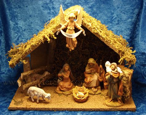 5 Fontanini Nativity Scene 7 Pc With 10 Wooden Stable 54564 Yonder