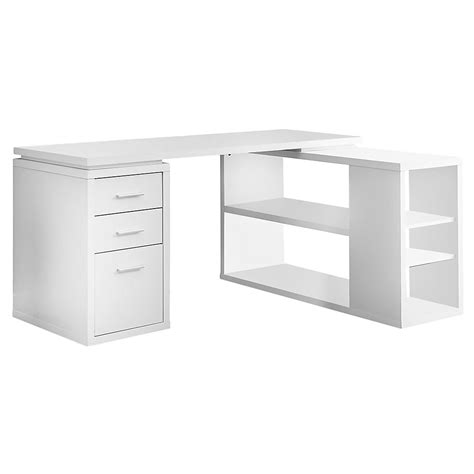 Monarch Specialties 60 Inch L Adjustable L Shaped Desk With Storage In