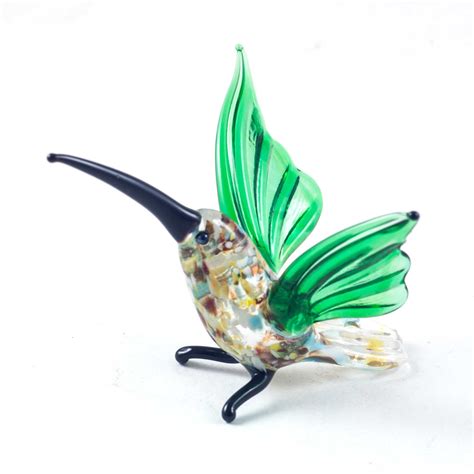 Hand Blown Art Glass Hummingbird Figurine Art Glass Bird Etsy