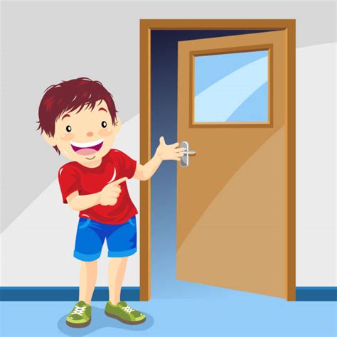 Boy Open Door Illustrations Royalty Free Vector Graphics And Clip Art