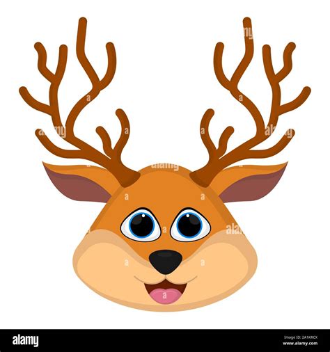 Cartoon Of A Cute Deer Head Vector Stock Vector Image And Art Alamy
