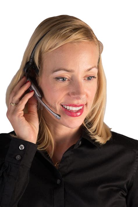 Customer Service Rep Talking on the Phone Stock Photo - Image of black ...