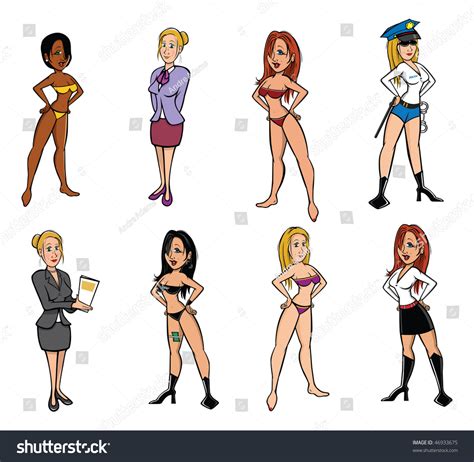 Cartoon Vector Illustration Sexy Women Collection 46933675 Shutterstock