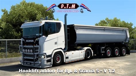 Ets 2 SCANIA NG LOW ROOF HOOKLIFT Addon For RJL Scania S V 1 2 D T