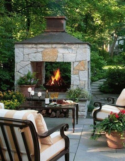 30 Pretty Seating Area Ideas With Outside Fireplace Outdoor