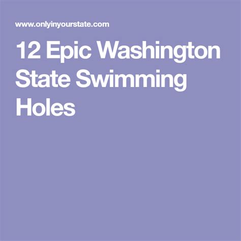Epic Washington State Swimming Holes Coeur D Alene Swimming Holes Washington State Pacific