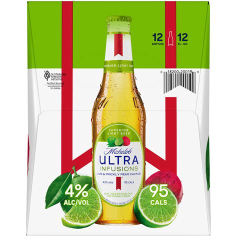 Michelob Ultra Infusions Lime And Prickly Pear Domestic Beer 12 Pack 12