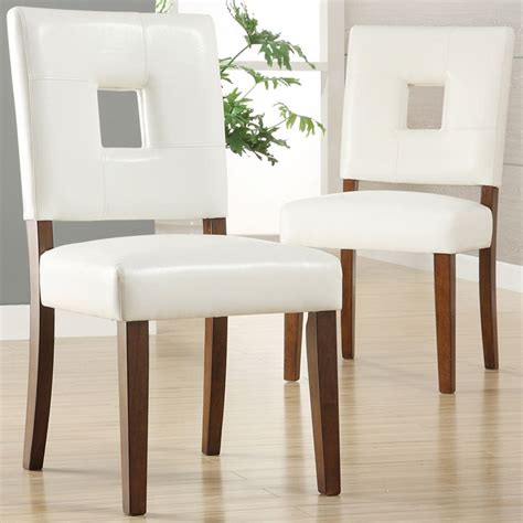Find new white dining chairs for your home at joss & main. Oxford Creek Dining Chairs in White Faux Leather (Set of 2 ...
