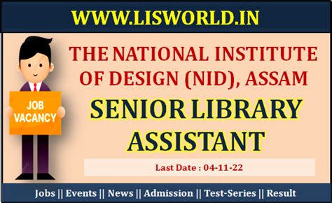 Recruitment For Senior Library Assistant At The National Institute Of