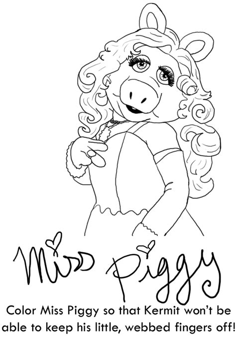 Miss Piggy - Free Colouring Pages