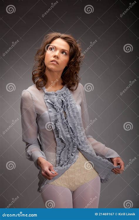 Young Lady In Vintage Panties Stock Image Image Of Adult Ruffled
