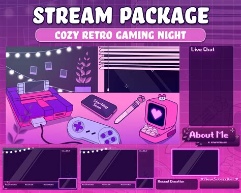 Animated Twitch Overlay Stream Overlay Package Cute Retro Etsy Australia