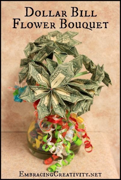Get awesome photos of baby's first birthday at home! Dollar Bill Flower Bouquet - Perfect for any graduation or ...