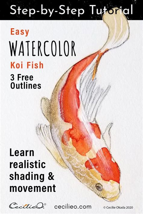 Koi Fish Watercolor Tutorial How To Paint Vibrant Movement Cecilie